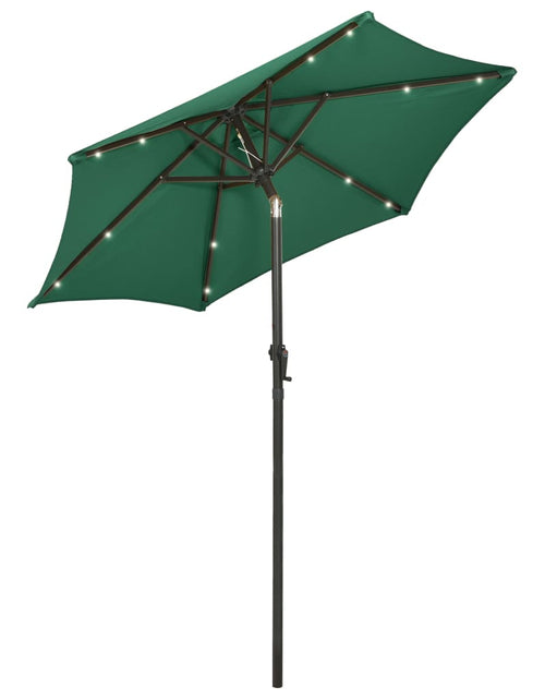 Încărcați imaginea în vizualizatorul Galerie, Umbrelă de soare cu lumini LED, verde, 200x211 cm, aluminiu
