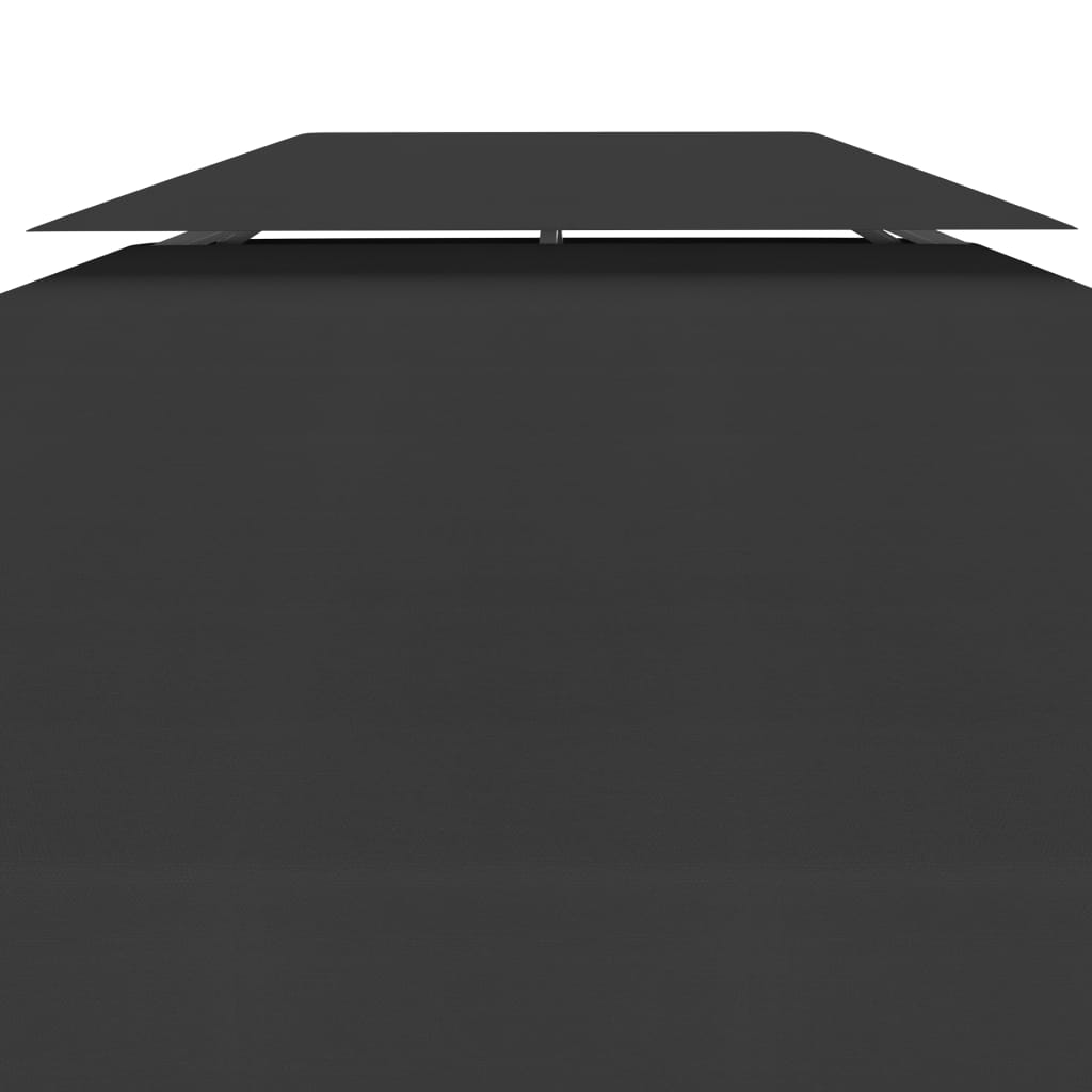 Acoperiș de pavilion cu 2 niveluri, negru, 4x3 m, 310 g/m²