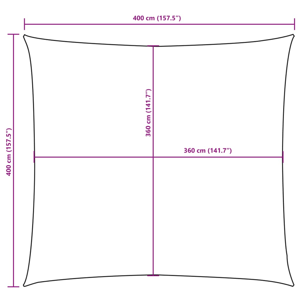 Pânză parasolar, antracit, 4x4 m, țesătură oxford, pătrat