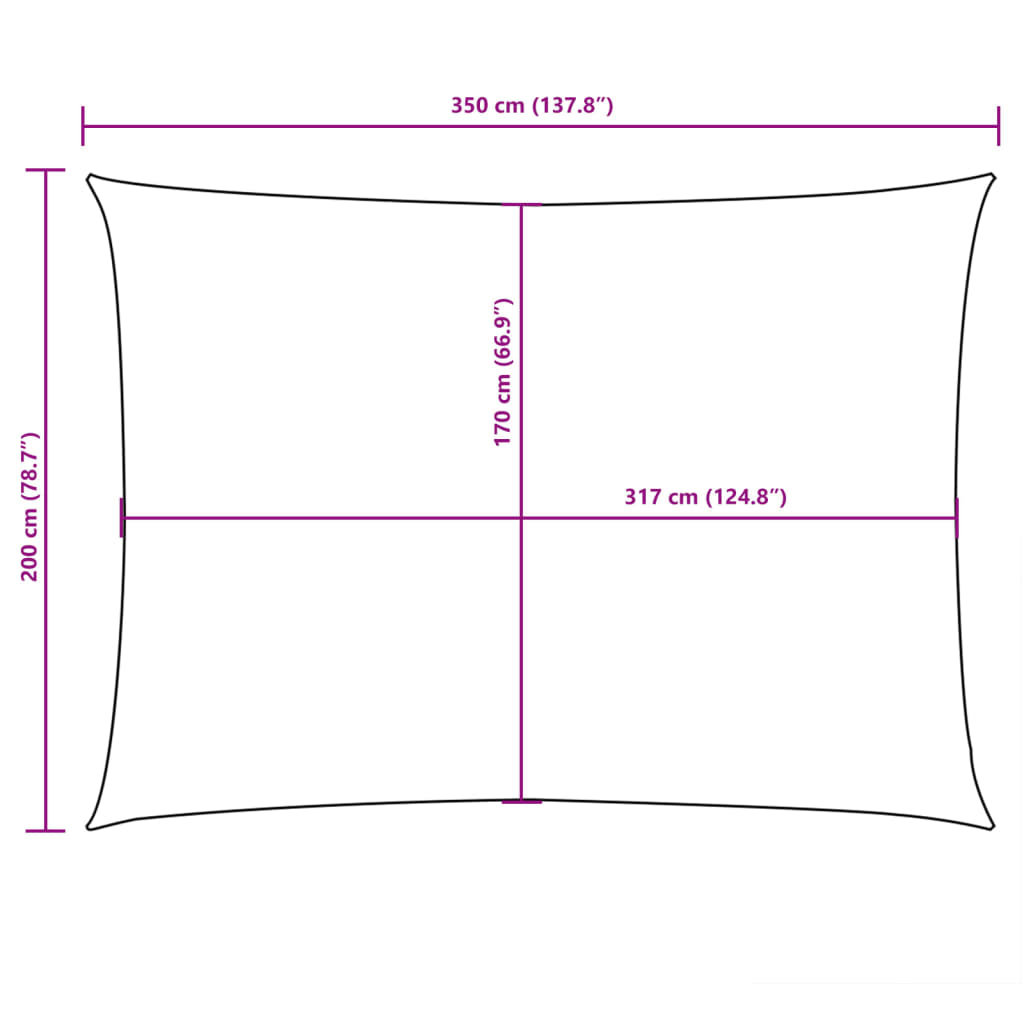 Parasolar, antracit, 2x3,5 m, țesătură oxford, dreptunghiular