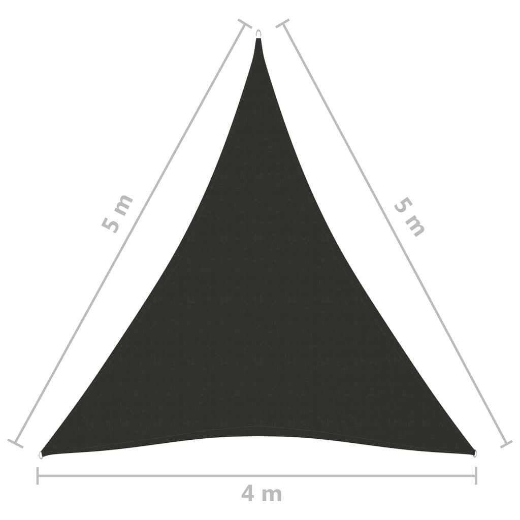 Parasolar, antracit, 4x5x5 m, țesătură oxford, triunghiular