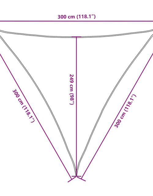 Загрузите изображение в средство просмотра галереи, Parasolar, bej, 3x3x3 m, țesătură oxford, triunghiular
