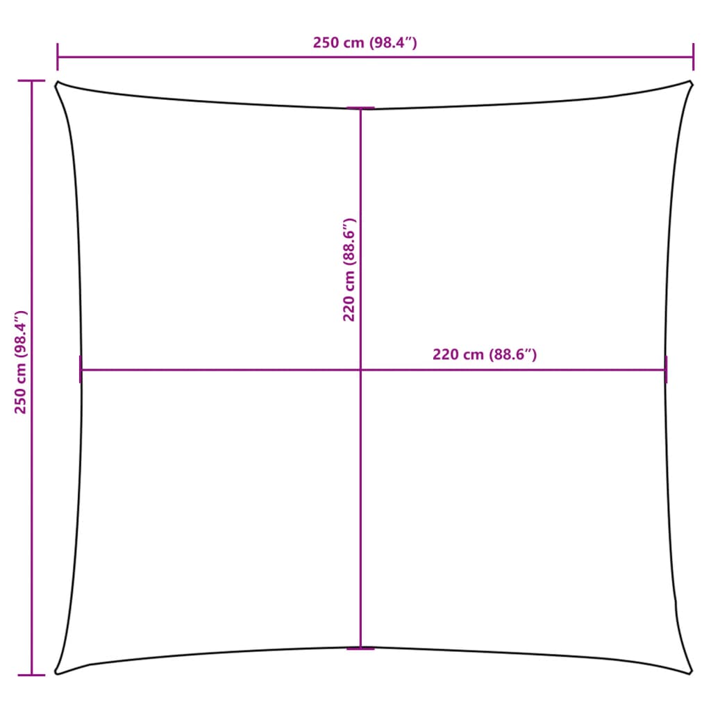 Pânză parasolar, crem, 2,5x2,5 m, țesătură oxford, pătrat