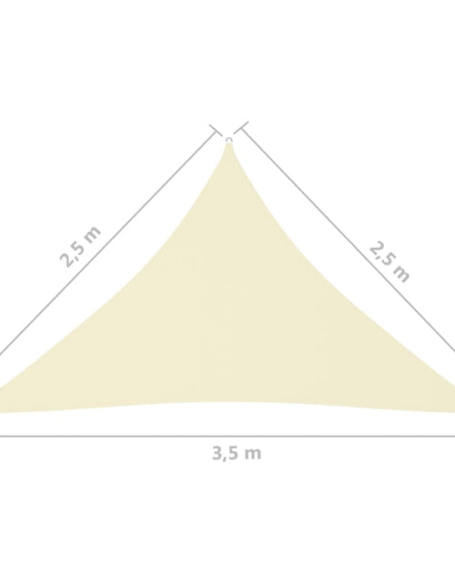 Încărcați imaginea în vizualizatorul Galerie, Parasolar, crem, 2,5x2,5x3,5 m, țesătură oxford, triunghiular
