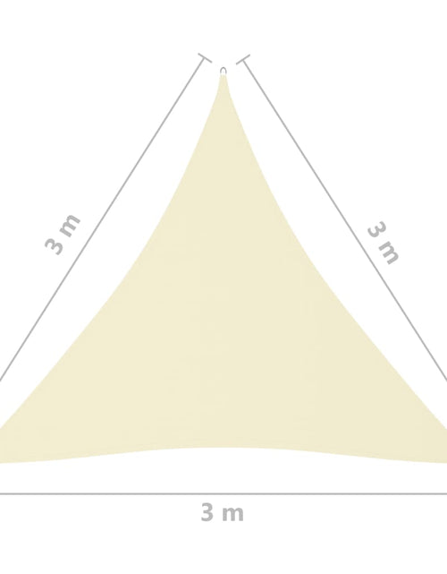 Încărcați imaginea în vizualizatorul Galerie, Pânză parasolar, crem, 3x3x3 m, țesătură oxford, triunghiular
