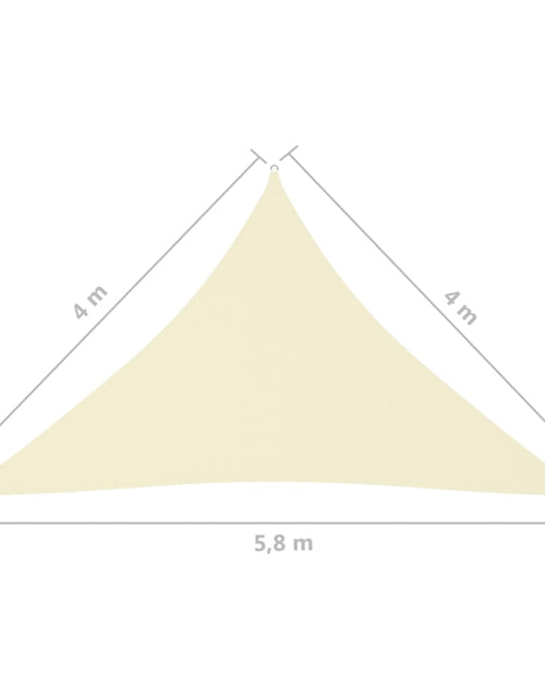 Încărcați imaginea în vizualizatorul Galerie, Pânză parasolar, crem, 4x4x5,8 m, țesătură oxford, triunghiular
