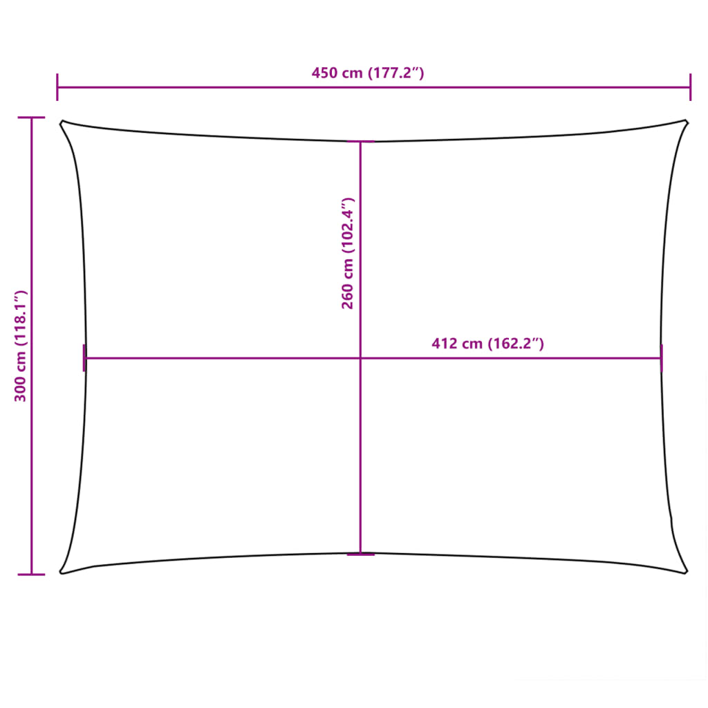 Parasolar, alb, 3x4,5 m, țesătură oxford, dreptunghiular