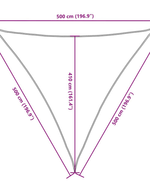Încărcați imaginea în vizualizatorul Galerie, Parasolar, alb, 5x5x5 m, țesătură oxford, triunghiular
