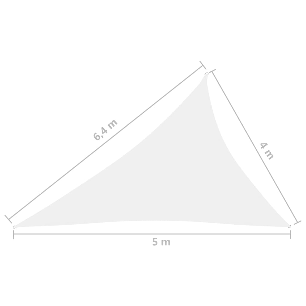 Pânză parasolar, alb, 4x5x6,4 m, țesătură oxford, triunghiular