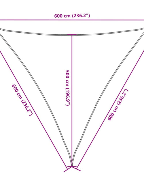 Încărcați imaginea în vizualizatorul Galerie, Pânză parasolar, alb, 6x6x6 m, țesătură oxford, triunghiular
