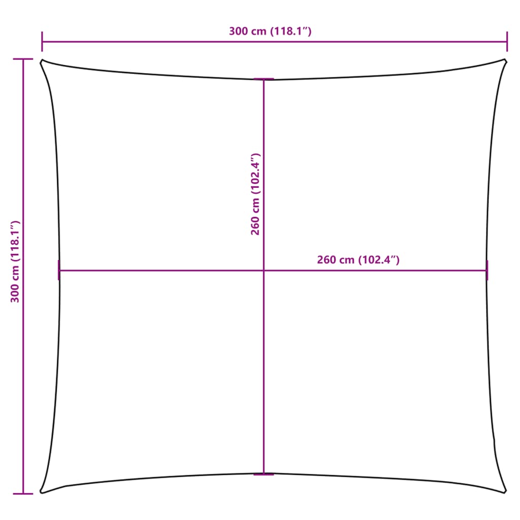 Pânză parasolar, cărămiziu, 3x3 m, țesătură oxford, pătrat