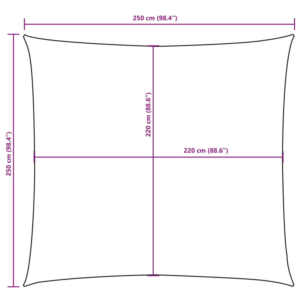 Parasolar, verde închis, 2,5x2,5 m, țesătură oxford, pătrat