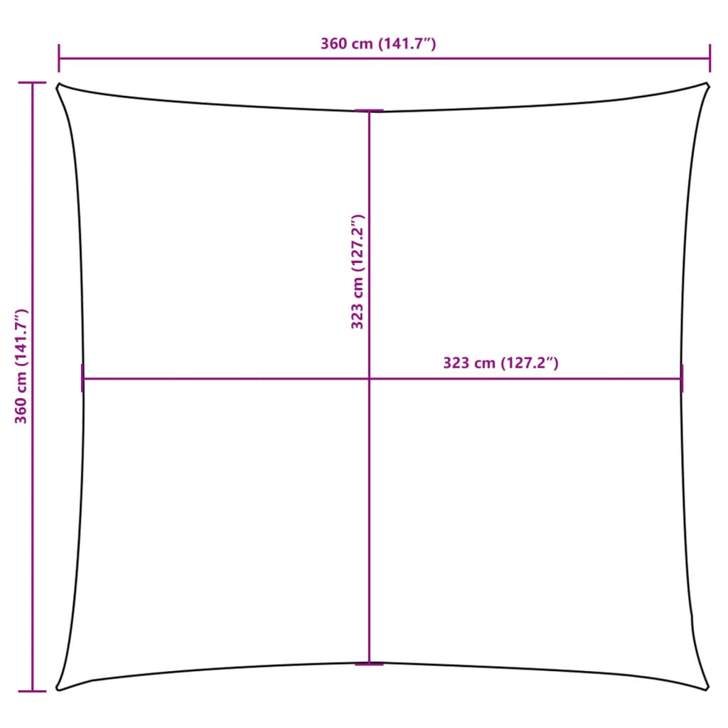 Parasolar, verde închis, 3,6x3,6 m, țesătură oxford, pătrat