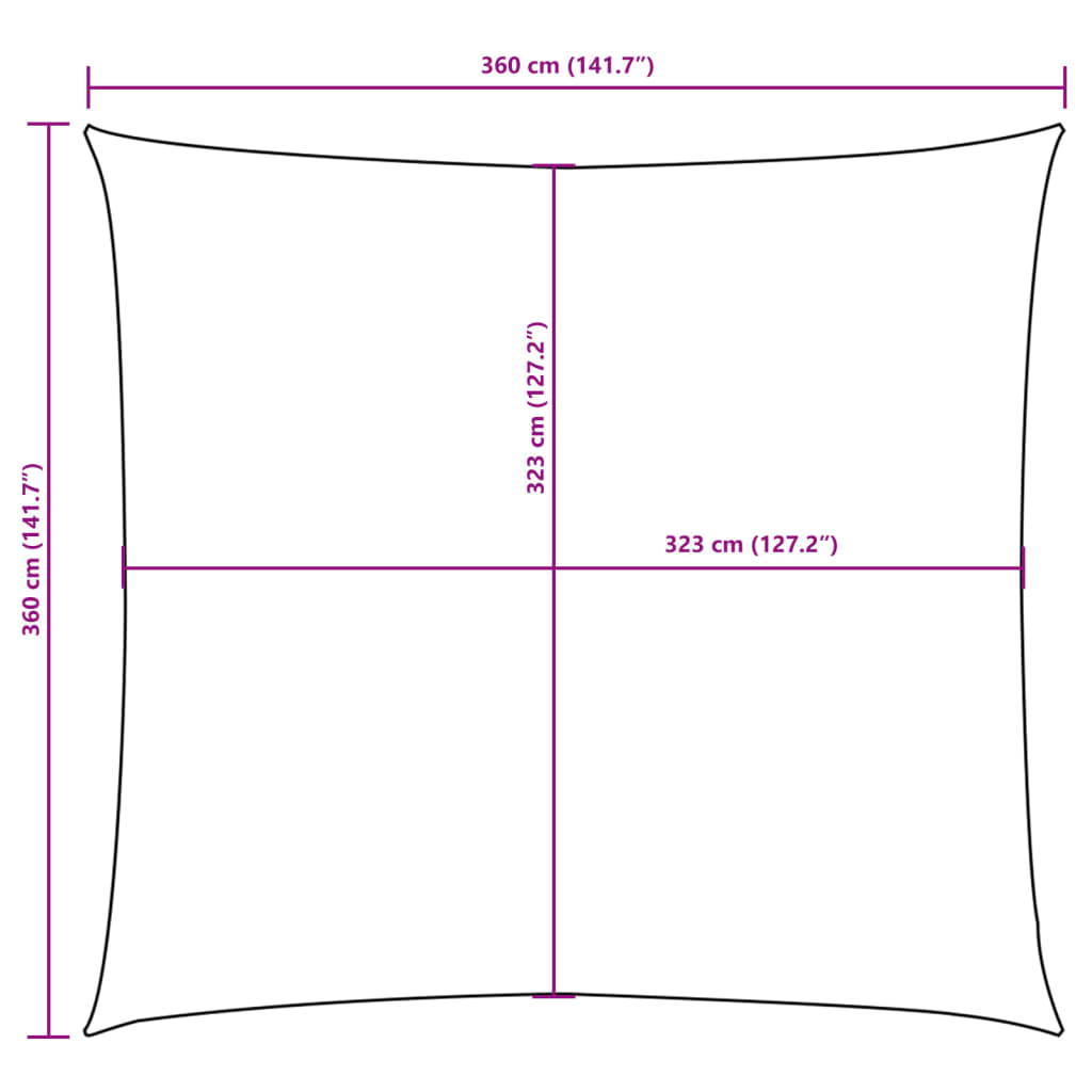 Parasolar, albastru, 3,6x3,6 m, țesătură oxford, pătrat