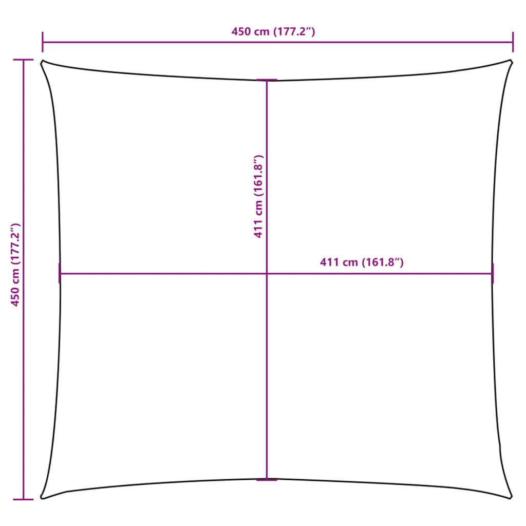 Parasolar, negru, 4,5x4,5 m, țesătură oxford, pătrat