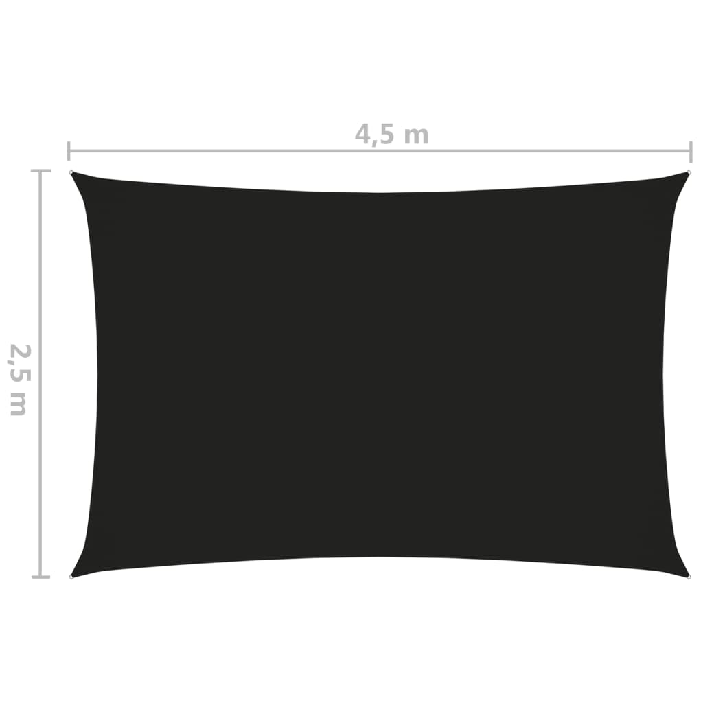 Parasolar, negru, 2,5x4,5 m, țesătură oxford, dreptunghiular