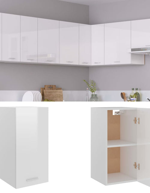 Încărcați imaginea în vizualizatorul Galerie, Dulap de bucătărie suspendat alb extralucios 29,5x31x60 cm
