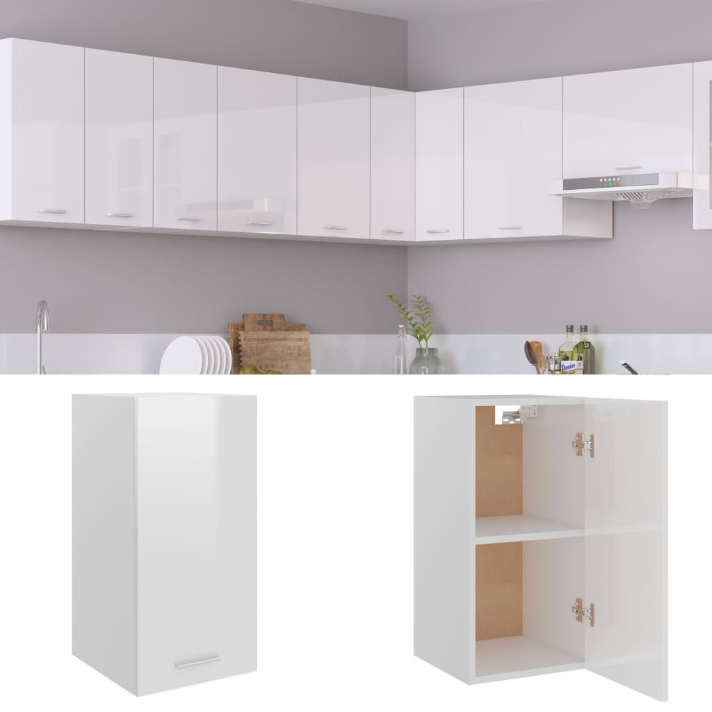 Dulap de bucătărie suspendat alb extralucios 29,5x31x60 cm