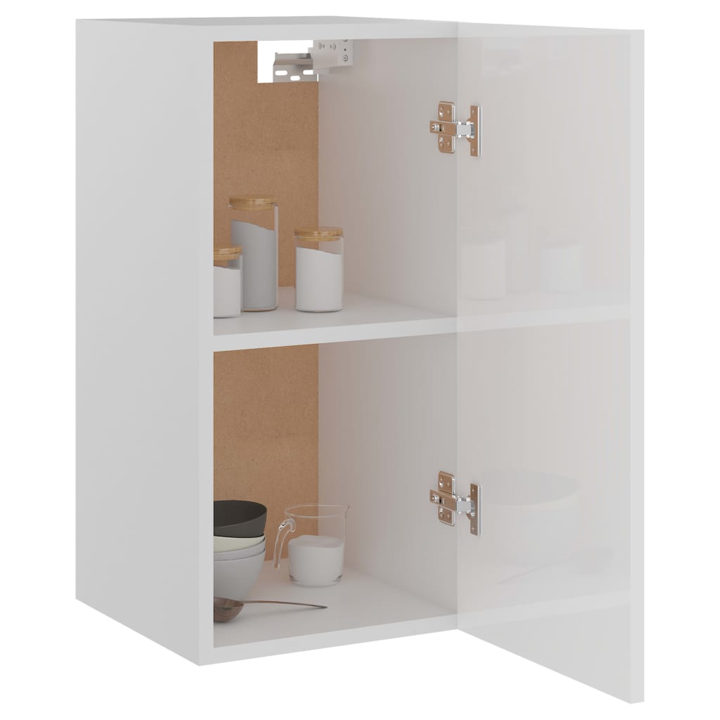 Dulap de bucătărie suspendat alb extralucios 29,5x31x60 cm