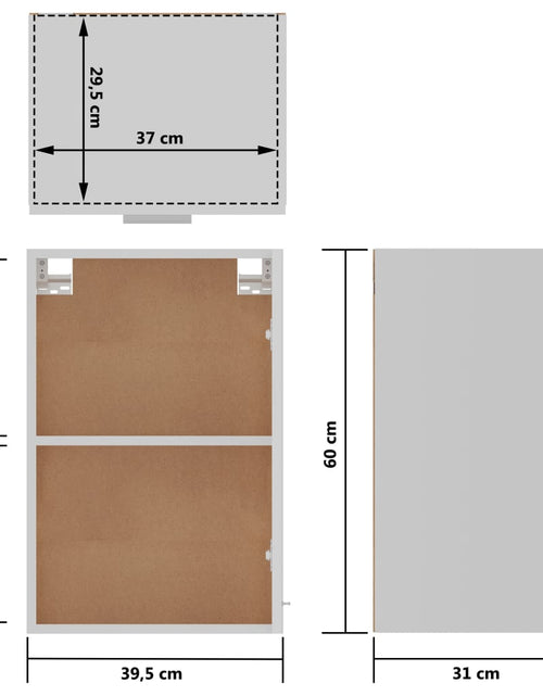 Загрузите изображение в средство просмотра галереи, Dulap suspendat, alb, 39,5 x 31 x 60 cm, lemn prelucrat
