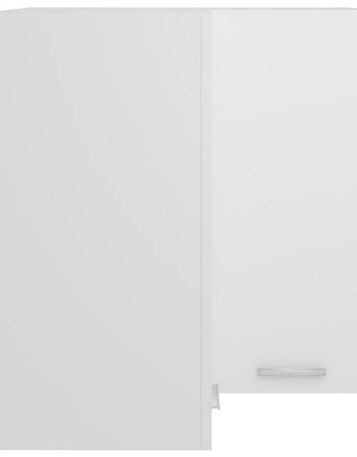 Загрузите изображение в средство просмотра галереи, Dulap suspendat de colț, alb, 57 x 57 x 60 cm, lemn prelucrat
