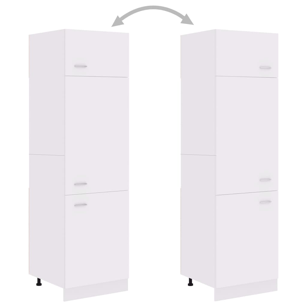 Dulap de frigider, alb, 60x57x207 cm, lemn prelucrat