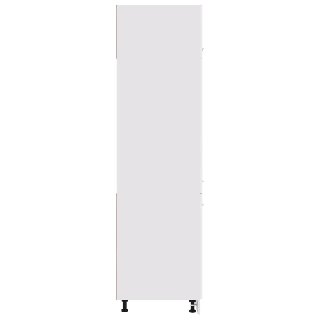 Dulap frigider, alb extralucios, 60x57x207 cm, lemn prelucrat