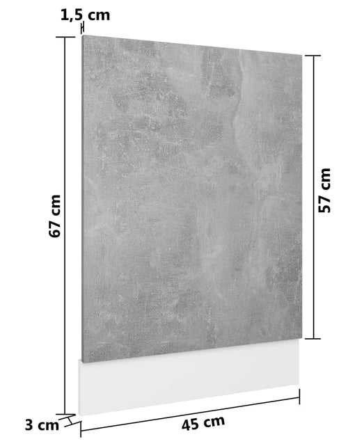 Încărcați imaginea în vizualizatorul Galerie, Panou frontal mașină spălat vase, gri beton, 45x3x67 cm, PAL
