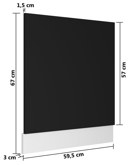 Încărcați imaginea în vizualizatorul Galerie, Panou mașină de spălat vase, negru, 59,5 x 3 x 67 cm, PAL
