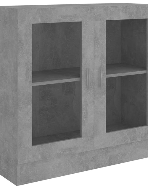 Încărcați imaginea în vizualizatorul Galerie, Dulap cu vitrină, gri beton, 82,5x30,5x80 cm, lemn prelucrat
