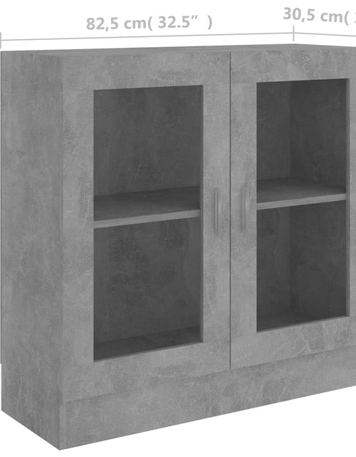 Загрузите изображение в средство просмотра галереи, Dulap cu vitrină, gri beton, 82,5x30,5x80 cm, lemn prelucrat
