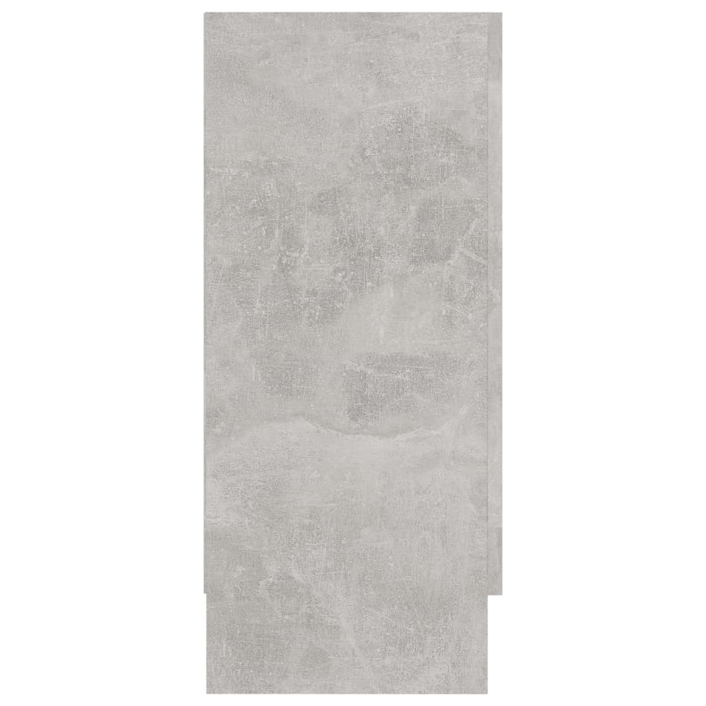 Dulap cu vitrină, gri beton, 120x30,5x70 cm, lemn prelucrat