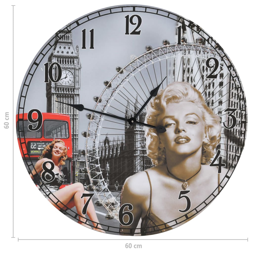 Ceas de perete vintage Marilyn Monroe, 60 cm