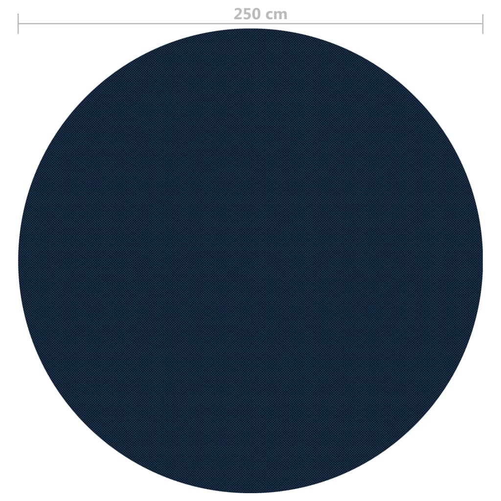 Folie solară plutitoare piscină, negru/albastru, 250 cm, PE