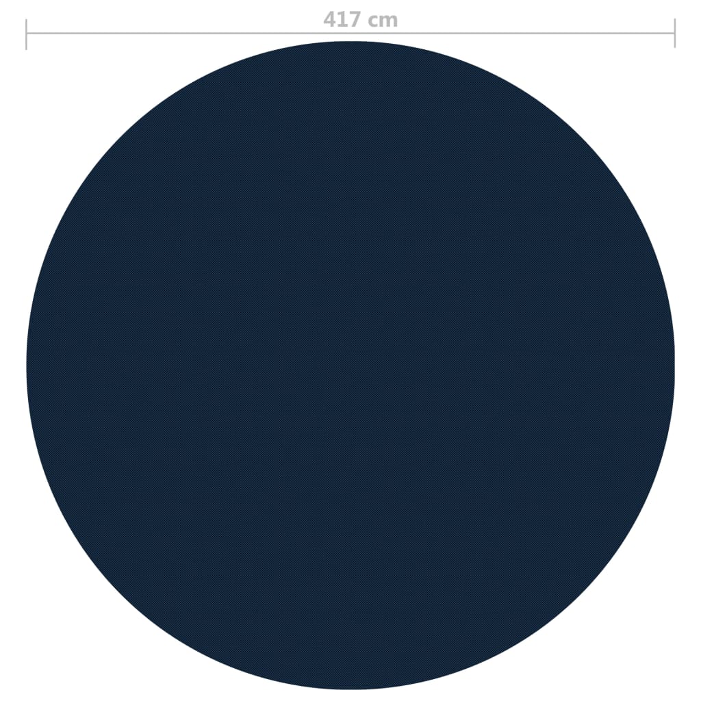 Folie solară plutitoare piscină, negru/albastru, 417 cm, PE