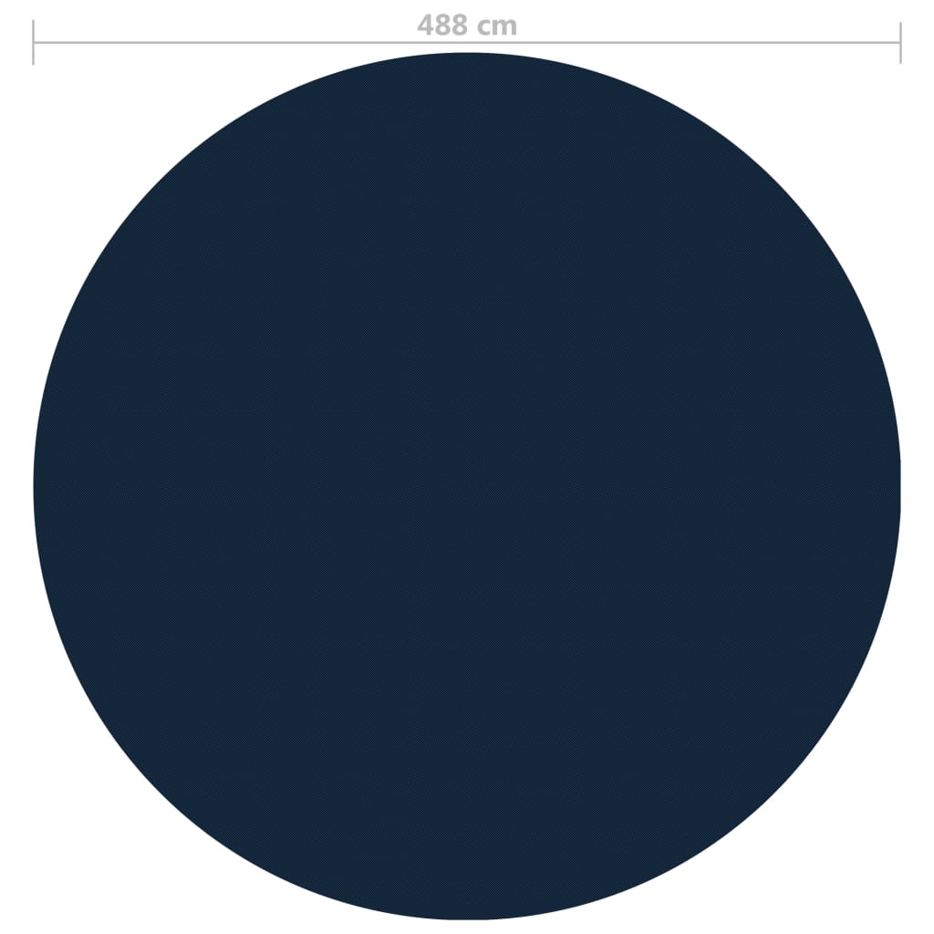 Folie solară plutitoare piscină, negru/albastru, 488 cm, PE