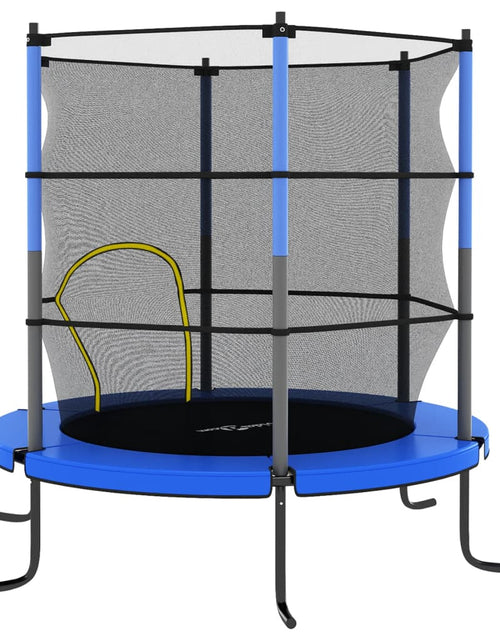 Загрузите изображение в средство просмотра галереи, Trambulină cu plasă de siguranță, albastru, 140x160cm, rotund

