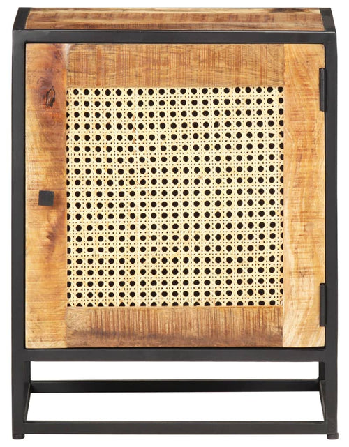 Загрузите изображение в средство просмотра галереи, Noptieră, 40x30x50 cm, lemn de mango brut și trestie naturală
