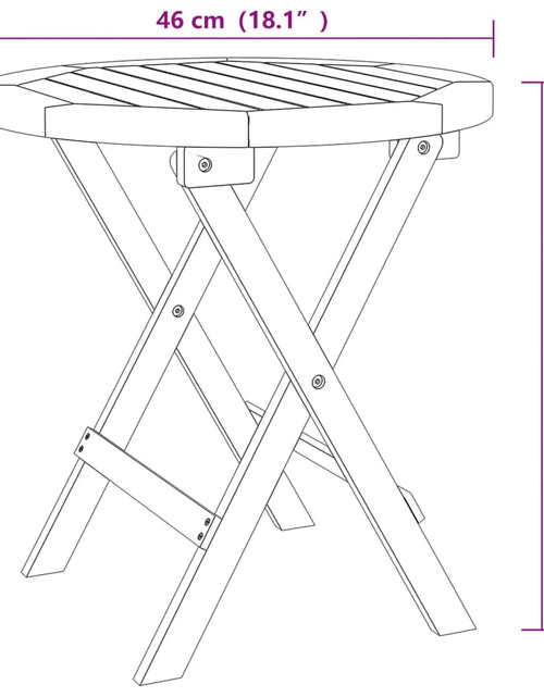 Загрузите изображение в средство просмотра галереи, Masă de bistro, Ø46x47 cm, lemn masiv de acacia
