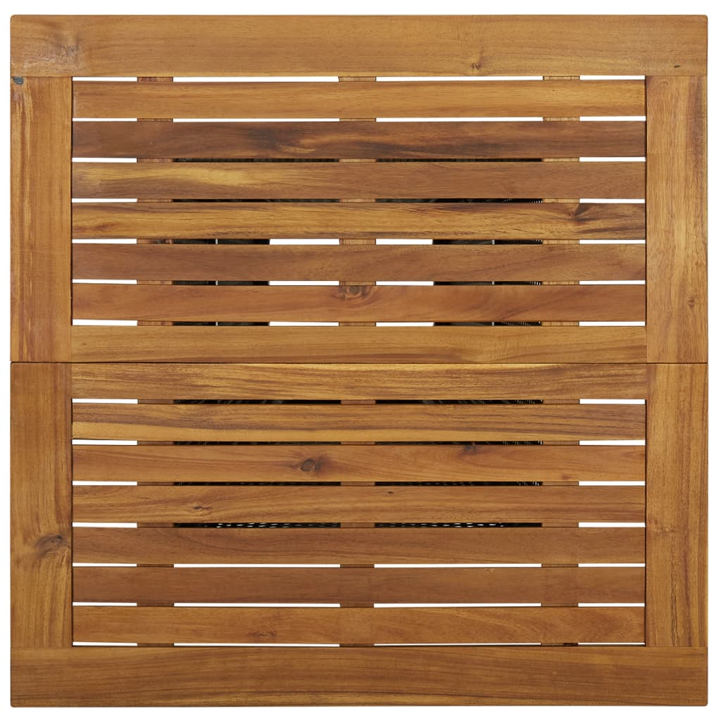 Masă de bar, gri, 80x80x110 cm, poliratan/lemn masiv acacia