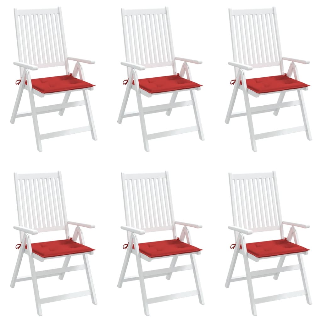 Perne scaune grădină 6 buc. roșu 40x40x3 cm țesătură Oxford
