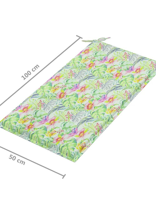 Загрузите изображение в средство просмотра галереи, Pernă bancă de grădină model frunze, 100x50x3 cm, textil oxford
