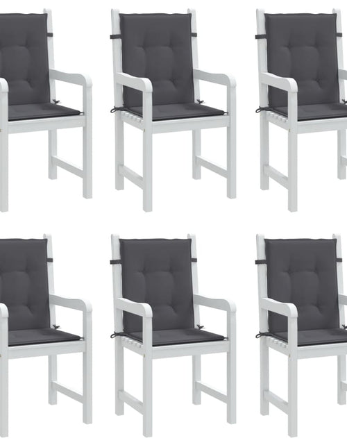 Încărcați imaginea în vizualizatorul Galerie, Perne scaun cu spătar mic, 6 buc., antracit, textil oxford
