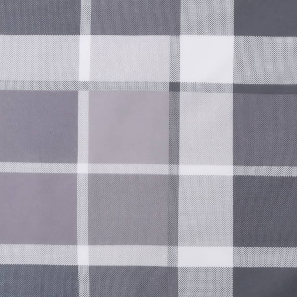 Perne cu spătar, gri carouri, 2 buc., 100x50x3cm, textil Oxford