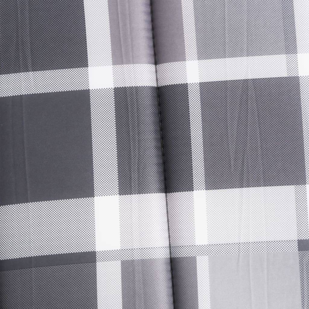 Pernă de șezlong, gri carouri, 200x50x3 cm, textil Oxford