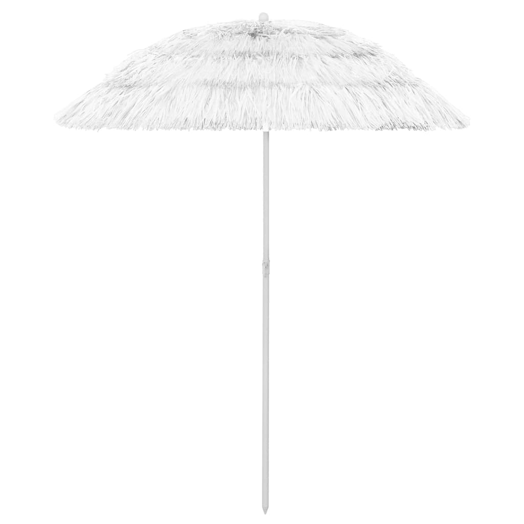 Umbrelă de soare de plajă Hawaii, alb, 180 cm