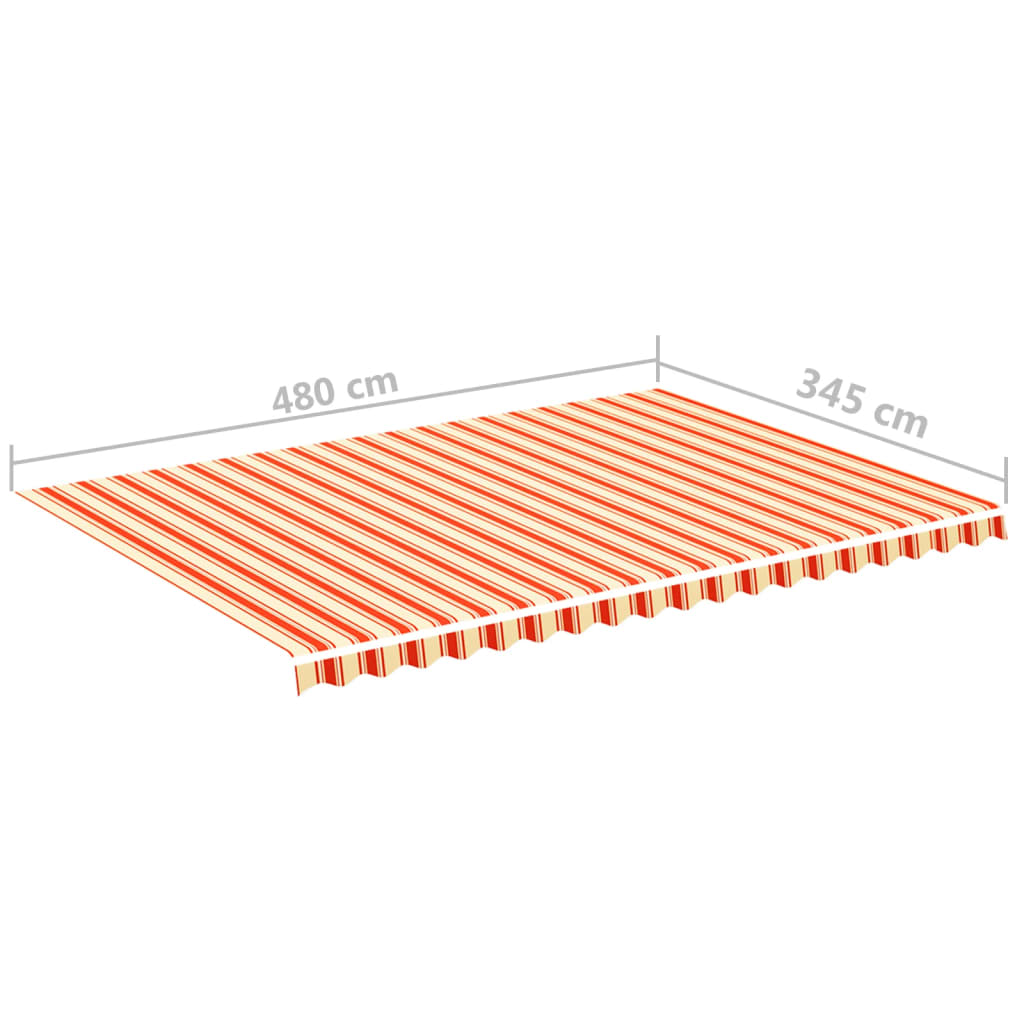 Pânză de rezervă copertină, galben și portocaliu, 5x3,5 m