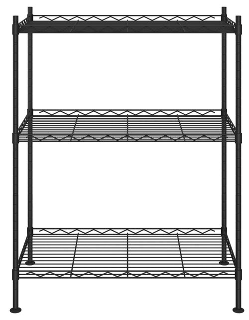 Загрузите изображение в средство просмотра галереи, Raft de depozitare, 3 niveluri, negru, 60 x 35 x 76 cm, 150 kg

