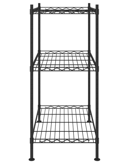 Загрузите изображение в средство просмотра галереи, Raft de depozitare, 3 niveluri, negru, 60 x 35 x 76 cm, 150 kg
