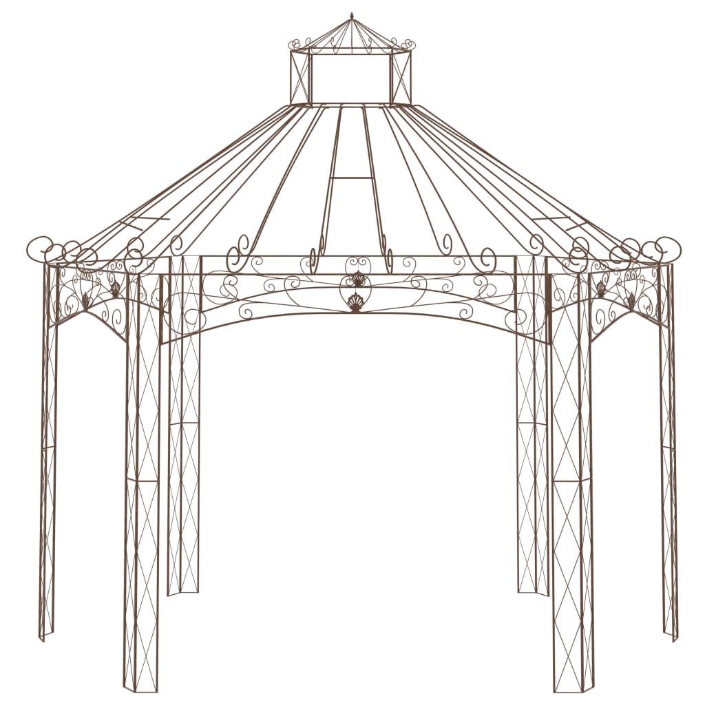 Pavilion de grădină, maro antichizat, 400x258x378 cm, fier